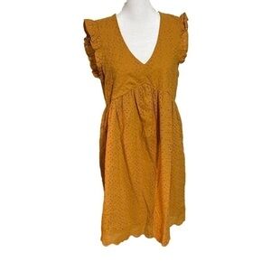 KNOX Rose Ruffle Short Sleeve Eyelet A-Line Dress (Sz XS)